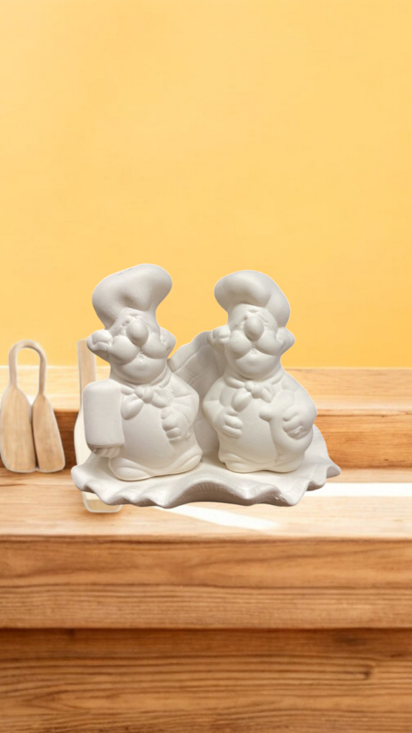 JUEGO DE SALEROS CHEF CON BASE