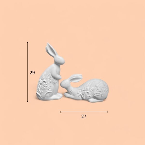 PAREJA DE CONEJOS CON FLORES - Imagen 4