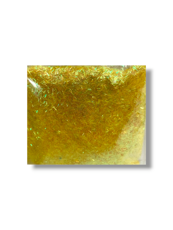 DIAMANTINA DE POLIESTER METALICA PALITOS AMARILLA CLARA 15 GR