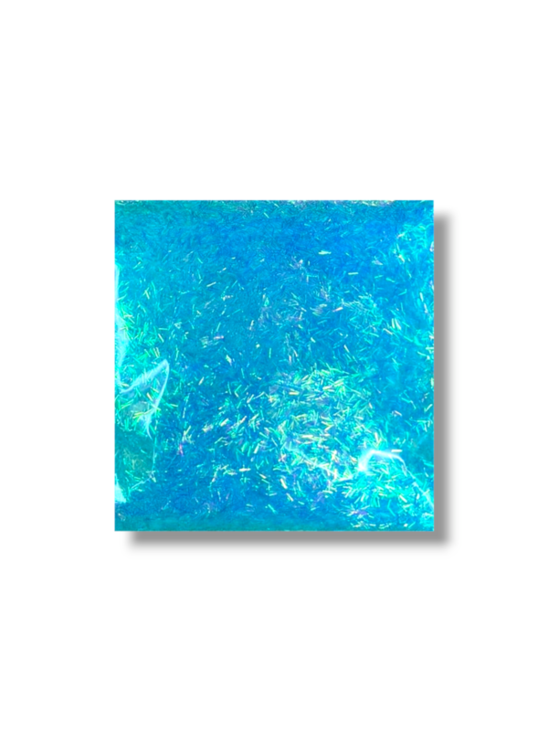 DIAMANTINA DE POLIESTER IRIDISADA PALITOS AZUL CIELO 15 GR